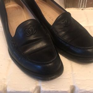 Chanel Navy soft leather loafers